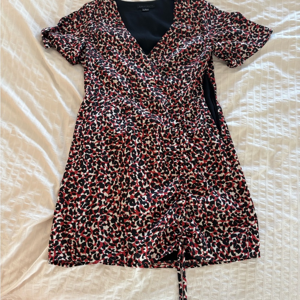 Stylish Black and Red Leopard Dress
